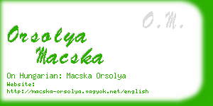 orsolya macska business card